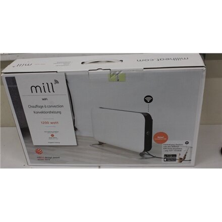 SALE OUT. Mill CO1200WIFI3 GEN3 Convection Heater, 1200W, LED display, white , Mill , Heater , CO1200WIFI3 GEN3 , Convection Heater , 1200 W , Number of power levels 3 , Suitable for rooms up to 14-18 m² , White , DAMAGED PACKAGING, DAMAGED PAINT, SCRATCH