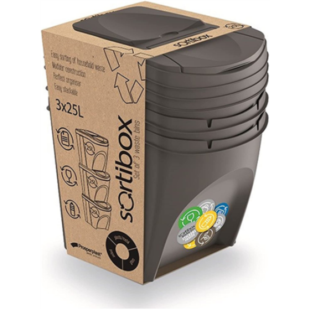 Prosperplast Sortibox 3 x 20 L Waste Separation System Waste Bin