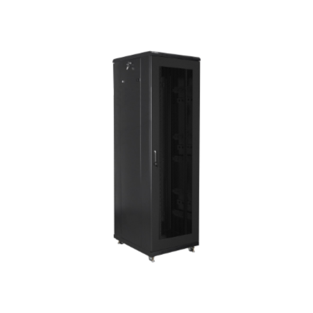 Lanberg Rack cabinet 19 free-standing 42U/600x800 (flat pack) with mesh door, black , Lanberg