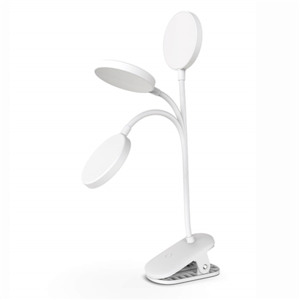 ColorWay LED Table Lamp Flexible and Clip 2 with Built-in Battery , CW-DL10FCB-W