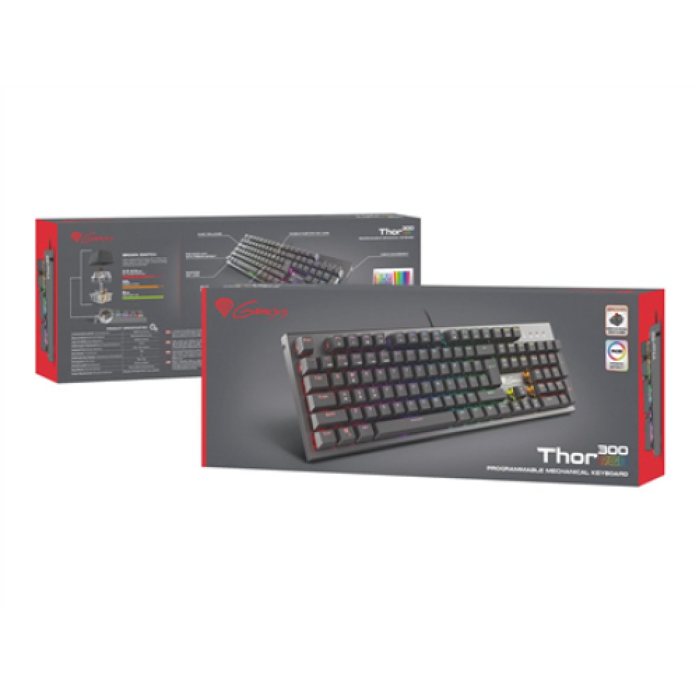 Genesis , THOR 300 , Gaming keyboard , RGB LED light , US , Black , Wired , 1.75 m