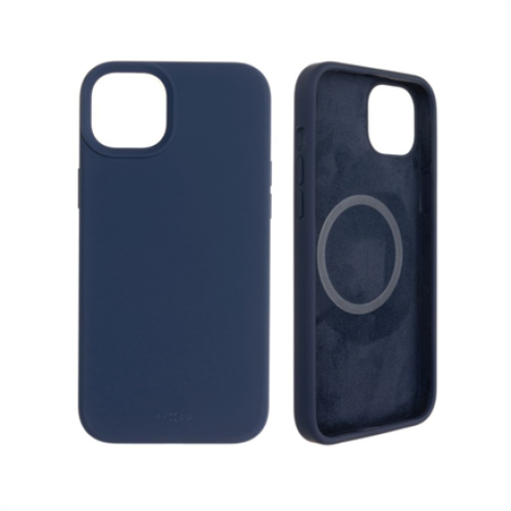 Fixed , MagFlow with MagSafe support , Back cover , Apple , iPhone 14 Plus , Liquid silicon , Blue
