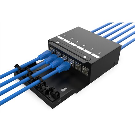 Digitus Consolidation point box, 6-port Keystone modules with intelligent cable manager , DN-93708-6