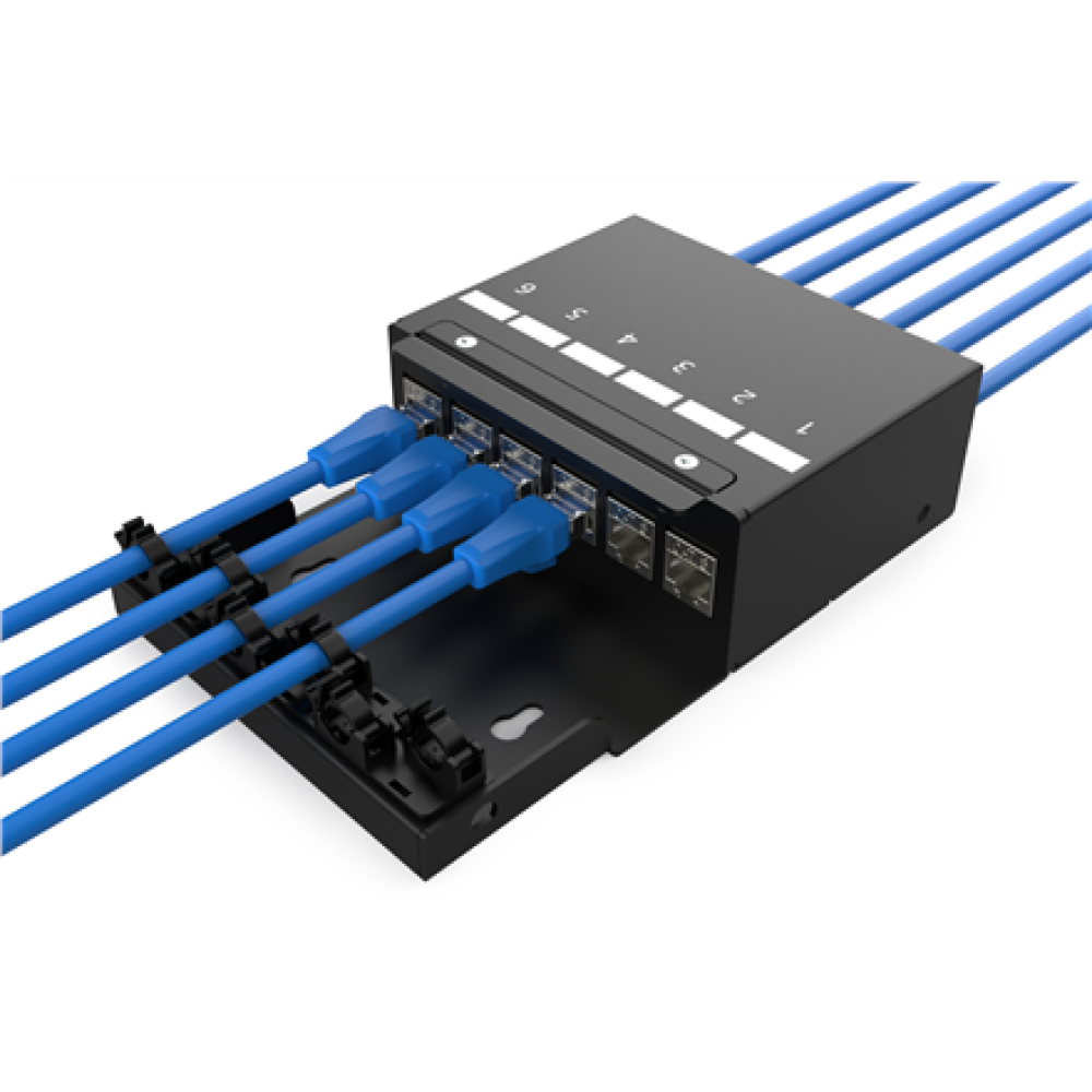 Digitus Consolidation point box, 6-port Keystone modules with intelligent cable manager , DN-93708-6