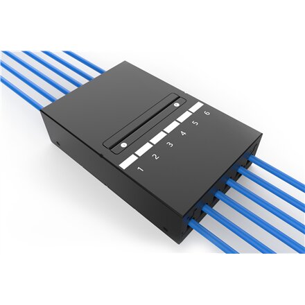 Digitus Consolidation point box, 6-port Keystone modules with intelligent cable manager , DN-93708-6