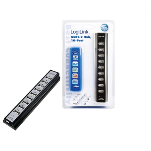Logilink , USB 2.0 Hub-10 port whit power adapter