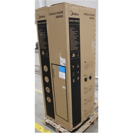 SALE OUT. Midea MDRU385MTE46 Freezer, E, Free standing, Height 185 cm, Freezer net 272L, Grey , Midea Freezer , MDRU385MTE46 , Energy efficiency class E , Upright , Free standing , Height 185 cm , Total net capacity 272 L , No Frost system , Display , Ino