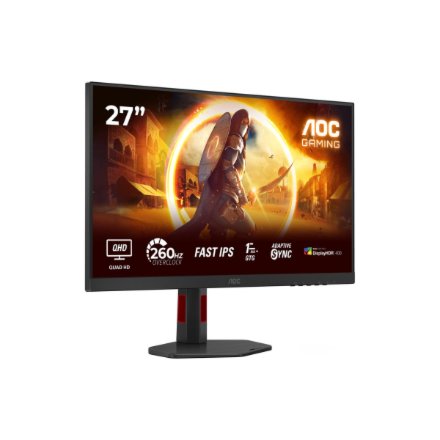 AOC , Q27G4ZR , 27 , Fast IPS , QHD , 16:9 , 240 Hz , 1 ms , 2560 x 1440 pixels , 400 cd/m² , HDMI ports quantity 2 , Black