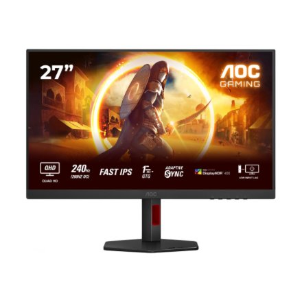 AOC , Q27G4ZR , 27 , Fast IPS , QHD , 16:9 , 240 Hz , 1 ms , 2560 x 1440 pixels , 400 cd/m² , HDMI ports quantity 2 , Black