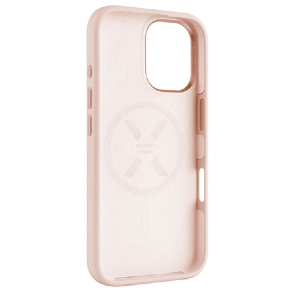 Fixed MagFlow , Back cover , Apple , iPhone 16 , Liquid silicon , Pink