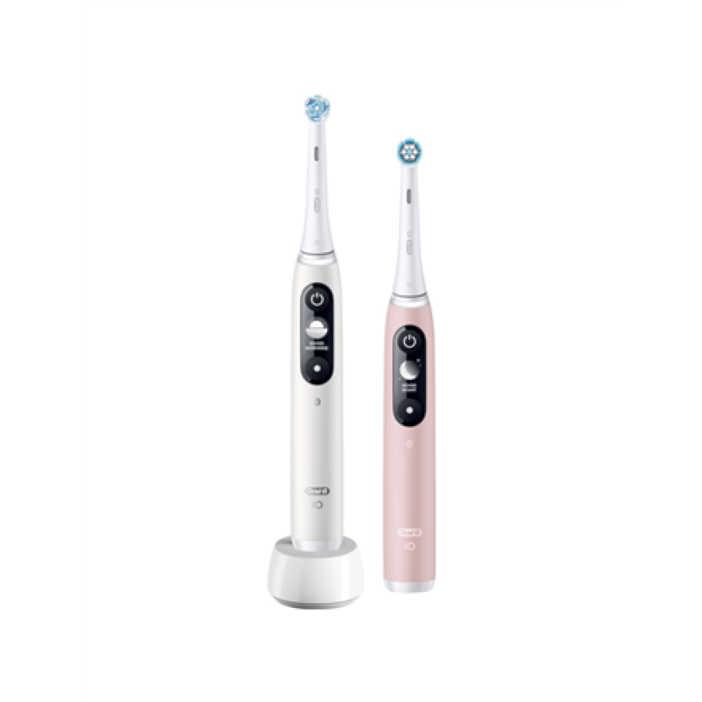 Oral-B Electric Toothbrush , iO6 DuoPack , Rechargeable , For adults , Number of brush heads included 2 , Number of teeth brushing modes 5 , White/Pink