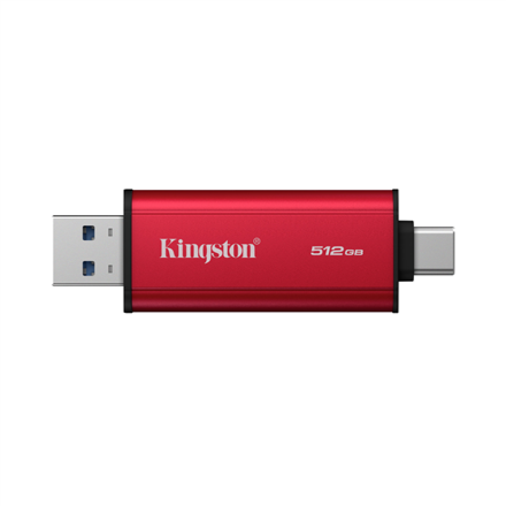 Kingston Dual Portable Solid-State Drive, USB Type-A and Type-C , 512 GB , Solid-state drive interface USB 3.2 Gen 2 , Read speed 1050 MB/s , Write speed 950 MB/s
