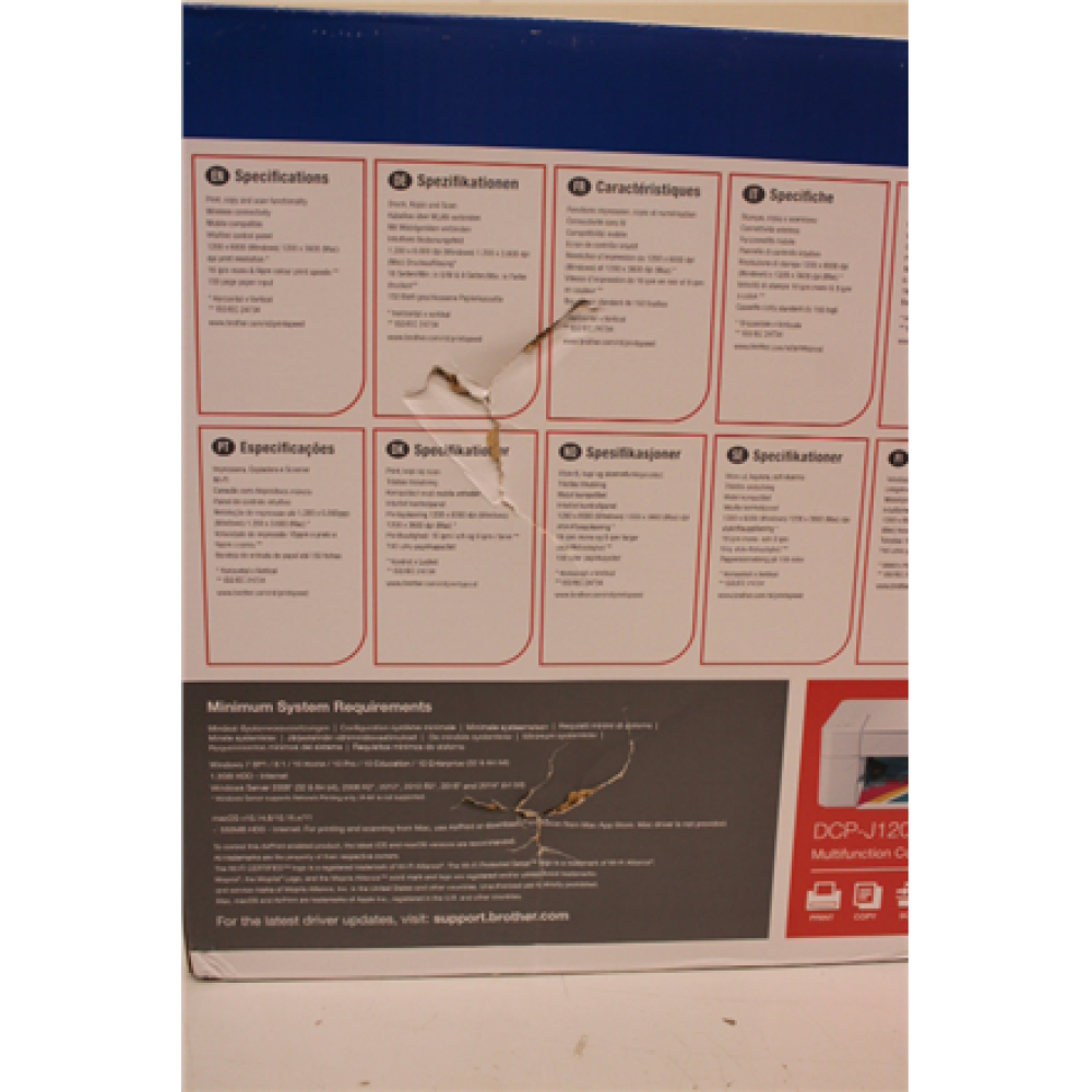 SALE OUT. Brother DCP-J1200W All-in-one Colour Inkjet Printer , Brother DCP-J1200W , Inkjet , Colour , All-in-one , A4 , Wi-Fi , White , DAMAGED PACKAGING