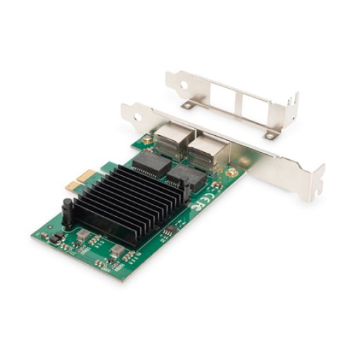 Digitus , Gigabit Ethernet PCI Express Card, 2-port 32-bit, low profile bracket, Intel chipset , DN-10132