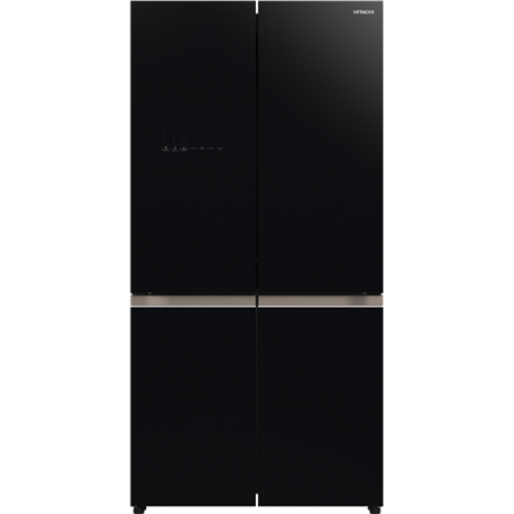 Hitachi Refrigerator with Vacuum compartment R-WB640VRU0-1 (GBK) Energy efficiency class E, Free standing, Side by side, Height 184 cm, No Frost system, Fridge net capacity 372 L, Freezer net capacity 197 L, Display, 41 dB, Glass Black