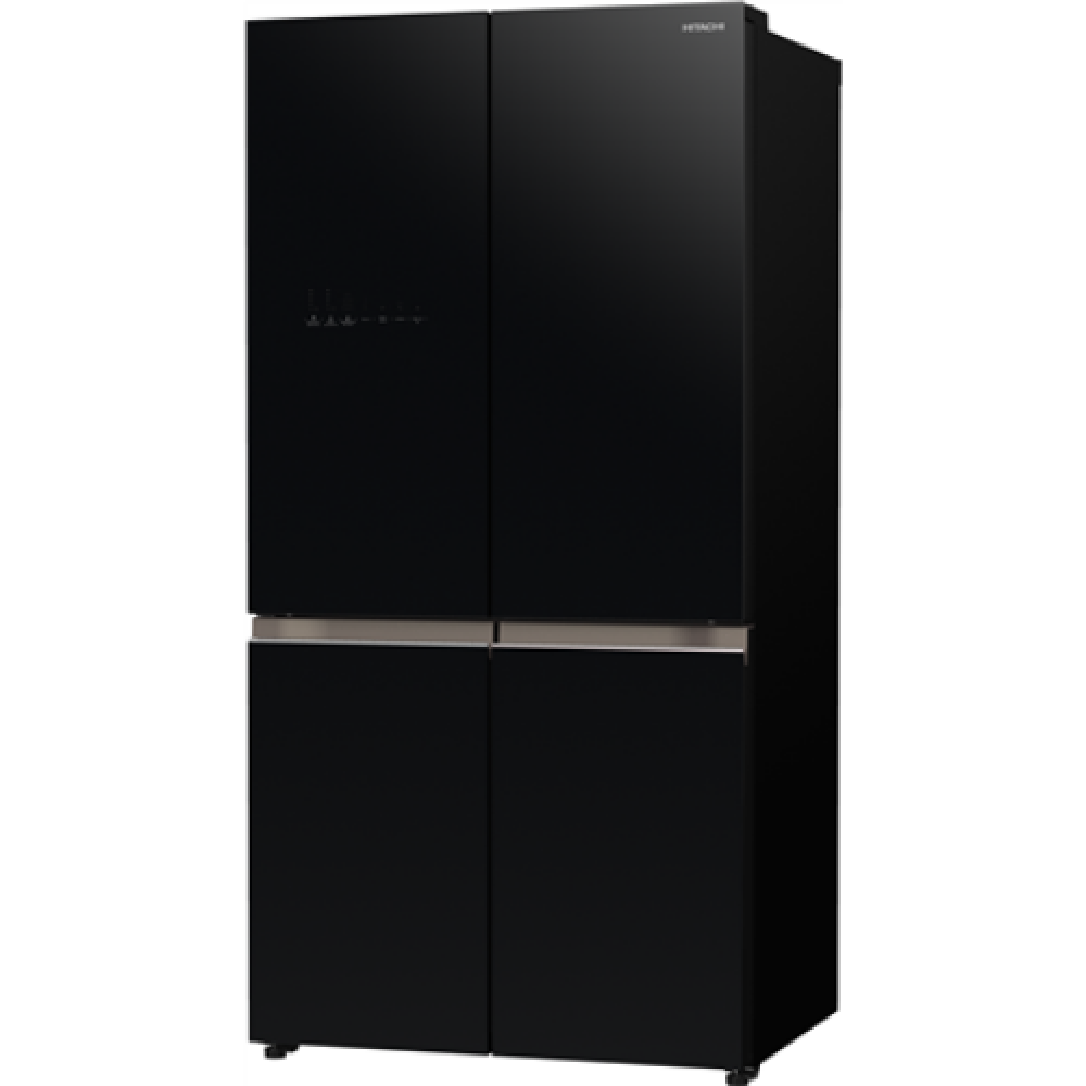 Hitachi Refrigerator with Vacuum compartment R-WB640VRU0-1 (GBK) Energy efficiency class E, Free standing, Side by side, Height 184 cm, No Frost system, Fridge net capacity 372 L, Freezer net capacity 197 L, Display, 41 dB, Glass Black