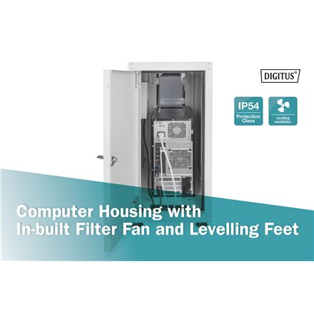 Digitus Computer housing with in-built filter fan and levelling feet , DN-CC 9002 , IP54 , Light grey