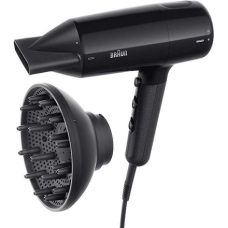 Braun Hair dryer , BRHD225E , 2200 W , Number of temperature settings 3 , Ionic function , Diffuser nozzle , Black