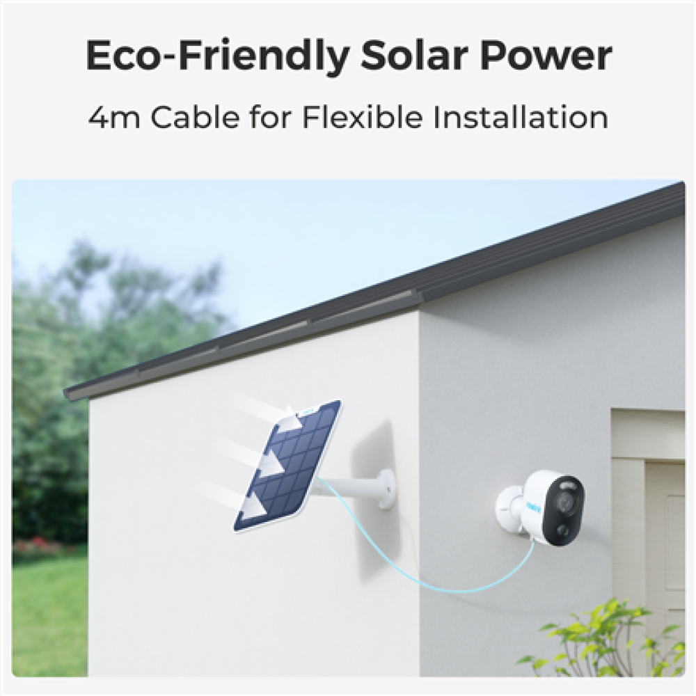 Reolink , Wireless Solar & Battery Powered Security Camera with Smart Detection , Argus Series B310 with Solar Panel , Bullet , 3 MP , f=4mm，F=2.0 , IP65 , H.264/H.265 , Micro SD, Max. 128GB