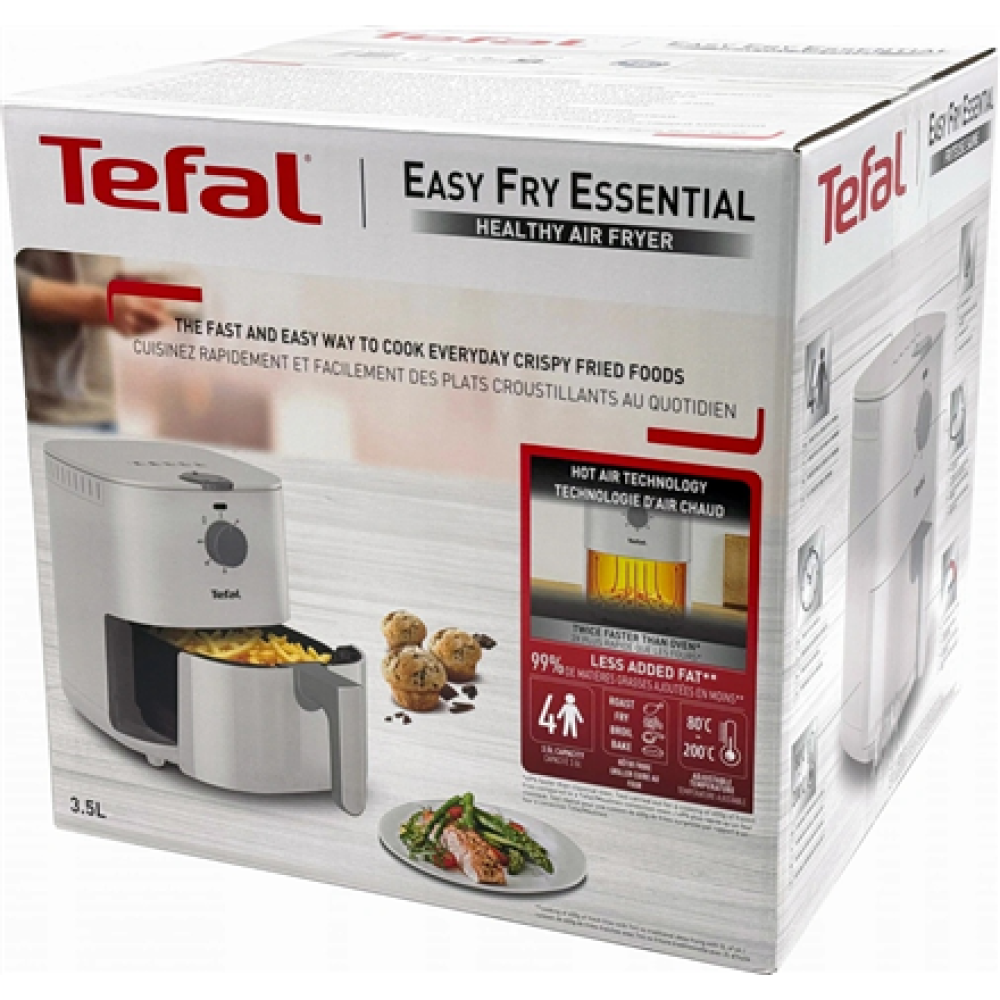 TEFAL Easy Fry Essential Fryer , EY130A10 , Capacity 3.5 L , White