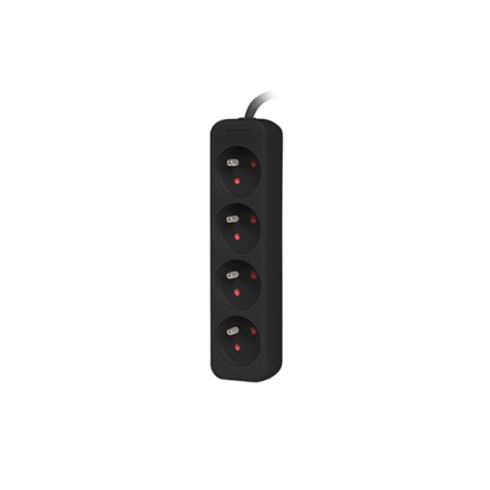 Lanberg Cable Power Strip, 4X French Outlets Quality-Grade Copper, 1.5 m , PS0-04E-0150-BK