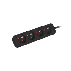 Lanberg Cable Power Strip, 4X French Outlets Quality-Grade Copper, 1.5 m , PS0-04E-0150-BK