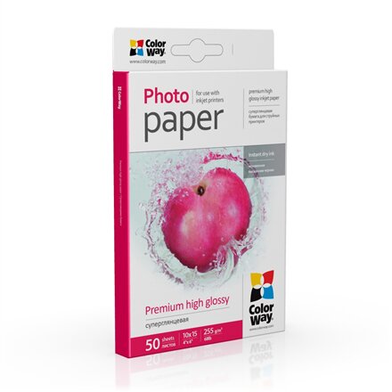 ColorWay Photo Paper, 50 sheets , Premium High Glossy , 255 g/m² , 10x15