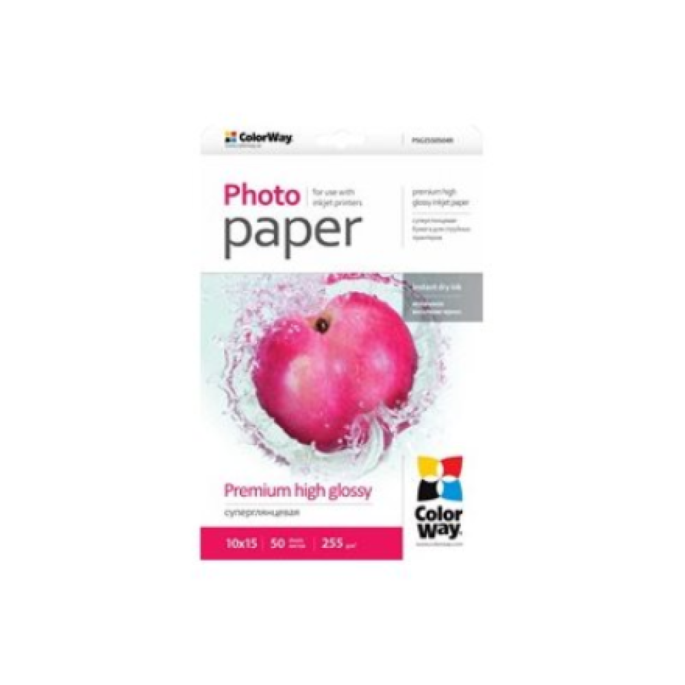 ColorWay Photo Paper, 50 sheets , 255 g/m² , 10x15 , Premium High Glossy