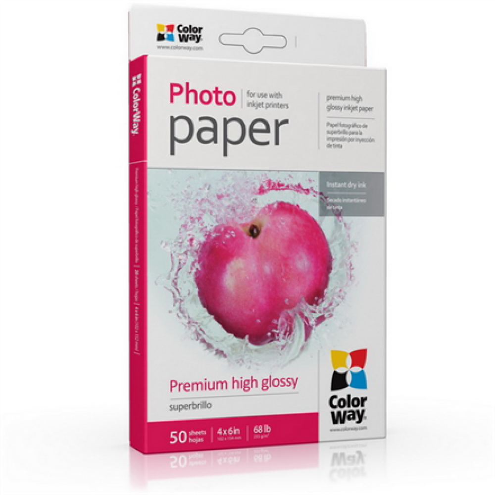 ColorWay Photo Paper, 50 sheets , 255 g/m² , 10x15 , Premium High Glossy