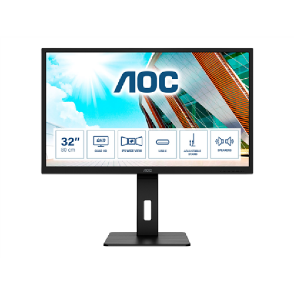 AOC USB-C Monitor Q32P2CA 31.5 IPS QHD 16:9 4 ms 250 cd/m² Headphone out (3.5mm) 75 Hz HDMI ports quantity 2