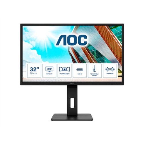 AOC USB-C Monitor Q32P2CA 31.5 IPS QHD 16:9 4 ms 250 cd/m² Headphone out (3.5mm) 75 Hz HDMI ports quantity 2