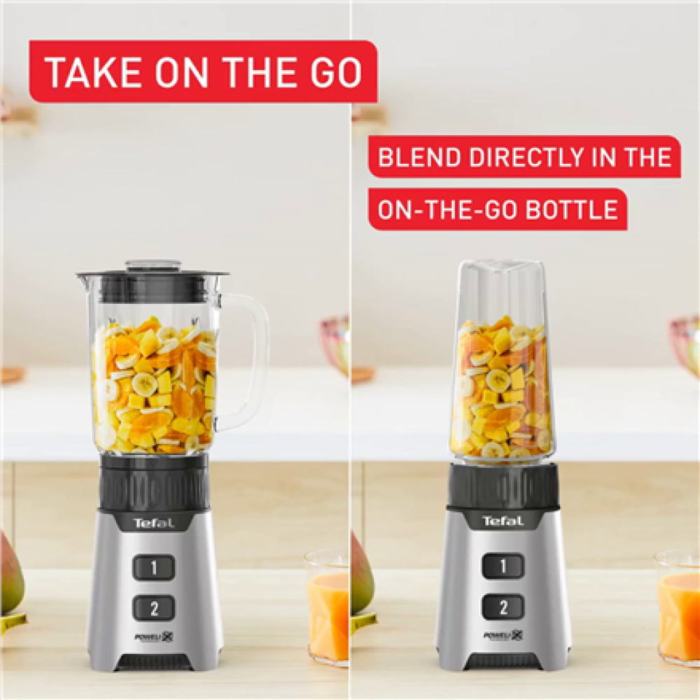 TEFAL Blender , BL16GE30 MiniMix , Tabletop , 400 W , Jar material Glass , Jar capacity 0.7 L , Silver