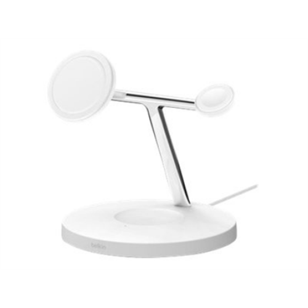 Belkin , Pro MagSafe 3in1 Wireless Charging Stand + AC Power Adapter , BOOST CHARGE