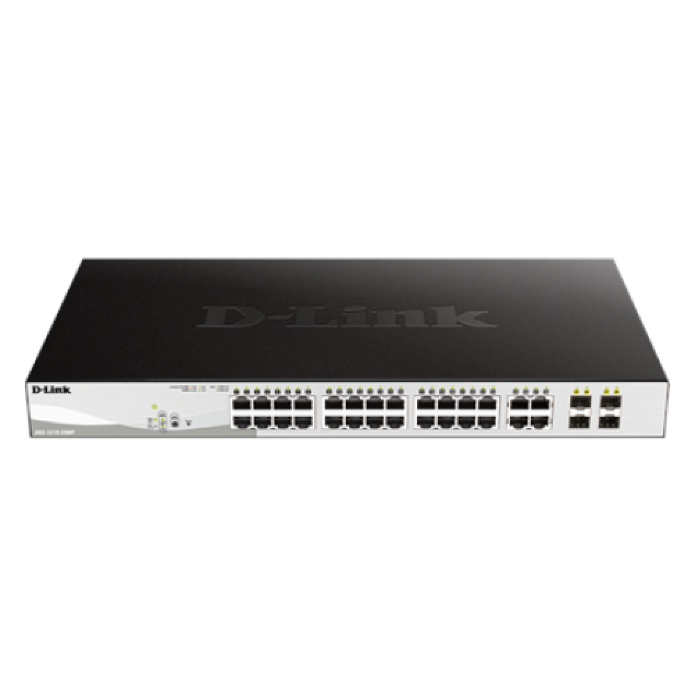 D-Link , Switch , DGS-1210-28MP , Web Management , Rack mountable , Gigabit Ethernet (copper) ports quantity 24 , SFP ports quantity 4 , PoE/Poe+ ports quantity 24 , Power supply type External , Lifetime month(s)