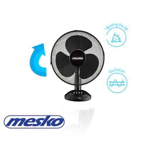 Mesko , Fan , MS 7310 , Table Fan , Black , Diameter 40 cm , Number of speeds 3 , Oscillation , 45 W , No