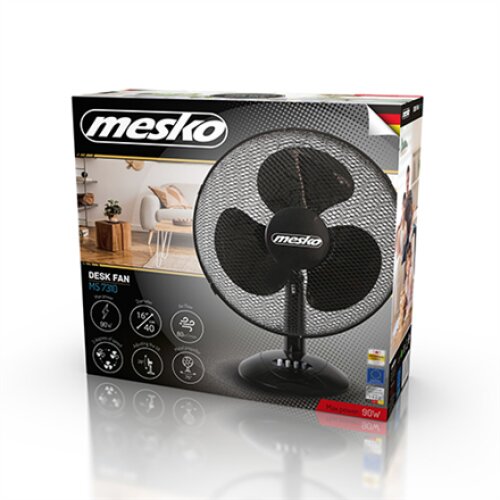 Mesko , Fan , MS 7310 , Table Fan , Black , Diameter 40 cm , Number of speeds 3 , Oscillation , 45 W , No