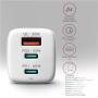 AXAGON GaN wallcharger 3x port (USB-A + 2x USB-C), PD3.0/PPS/QC4+/SFC2.0/AFC/SCP/FCP/Apple, 65W , ACU-DPQ65W
