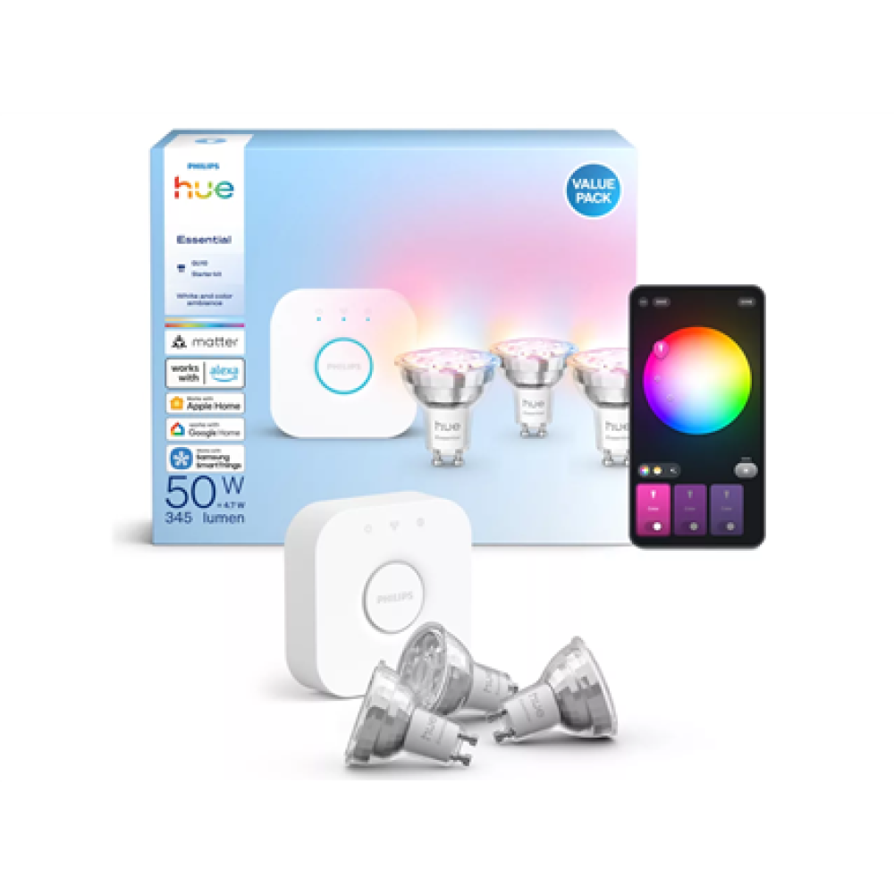 Philips Hue E WCA 345 GU10 3kit EU , GU10 , 3 W , 16 million colors, White and colored light