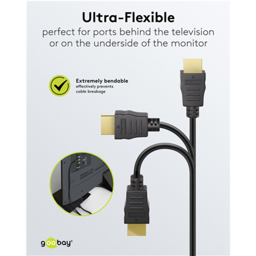 Goobay 80105 Soft HDMI High-Speed Cable with Ethernet , Soft , 5 m