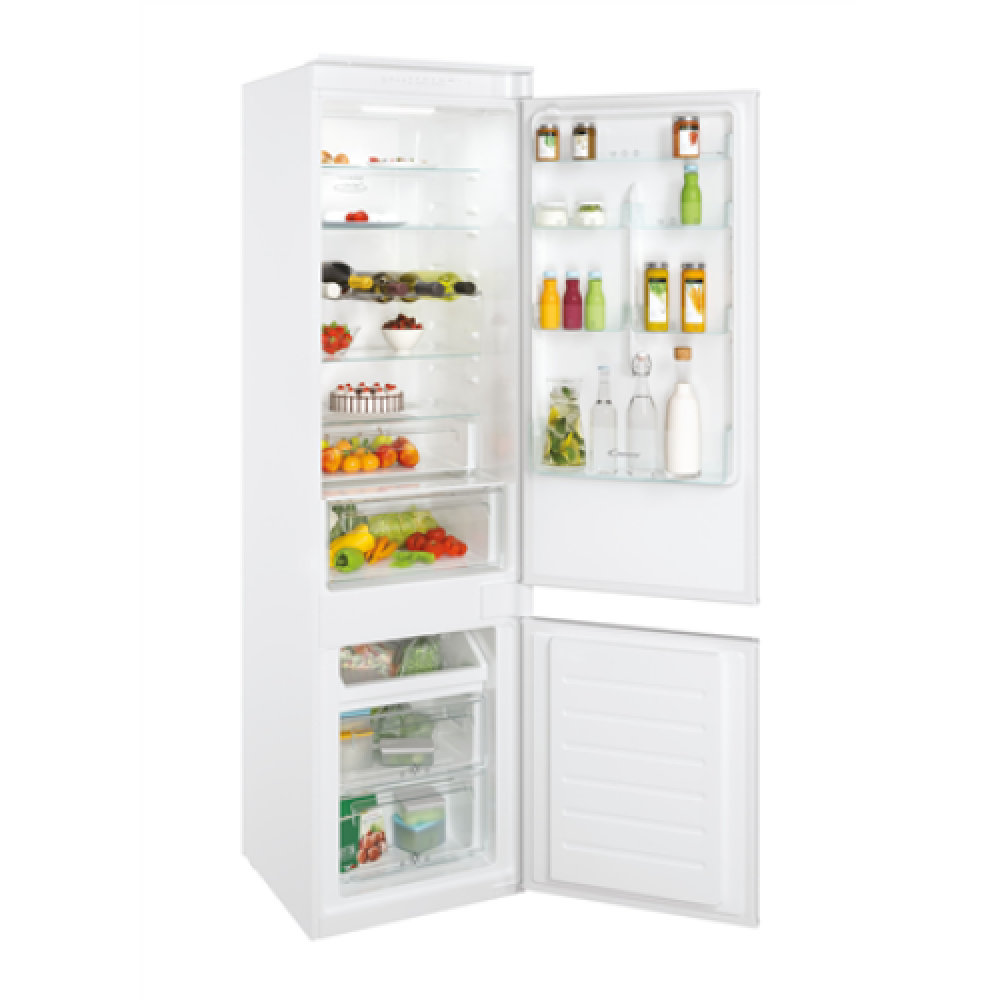 Candy Refrigerator CCUBT5519EW Energy efficiency class E, Built-in, Combi, Height 193.5 cm, No Frost system, Fridge net capacity 219 L, Freezer net capacity 62 L, Display, 33 dB, White
