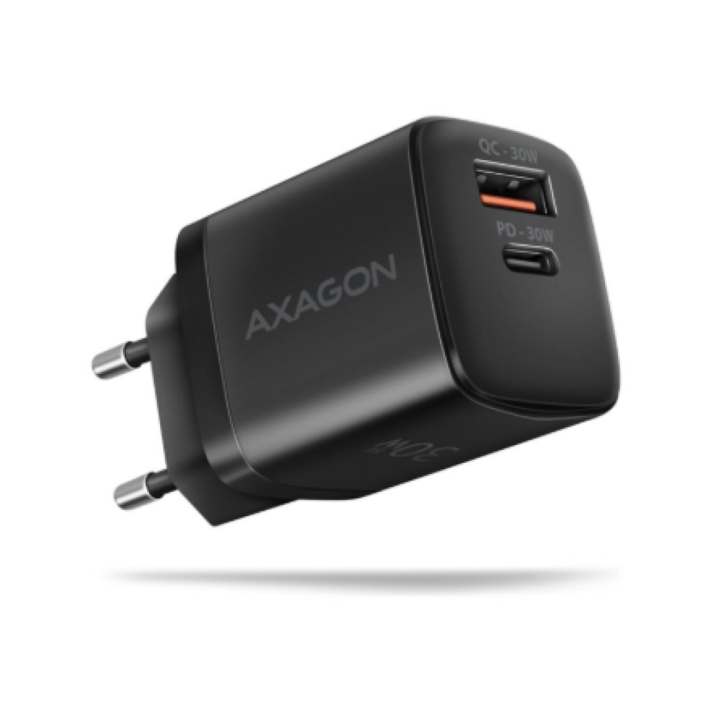 AXAGON Sil wallcharger 2x port (USB-A + USB-C), 30W , ACU-PQ30