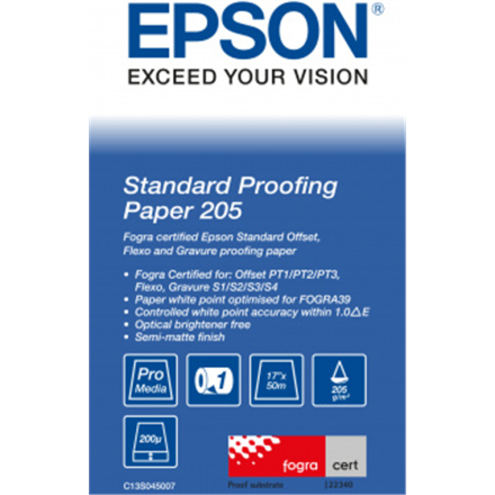 C13S045007 , Bond Paper Bright , White , 205 g/m² , 432 mm x 50 m