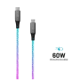 Fixed , Glowing Charging Cable USB-C/USB-C, PD support, Rainbow , FIXDLED-CC-RA