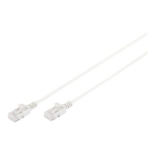CAT 6 U-UTP Slim patch cord , Patch cord , Transparent red coloured connector for easy identification of Category 6 (250 MHz). Inner conductors: Copper (Cu) , Grey , 2 m , Modular RJ45 (8/8) plug