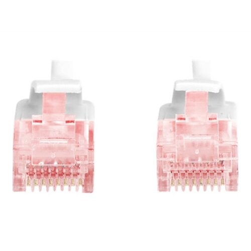 CAT 6 U-UTP Slim patch cord , Patch cord , Transparent red coloured connector for easy identification of Category 6 (250 MHz). Inner conductors: Copper (Cu) , Grey , 2 m , Modular RJ45 (8/8) plug