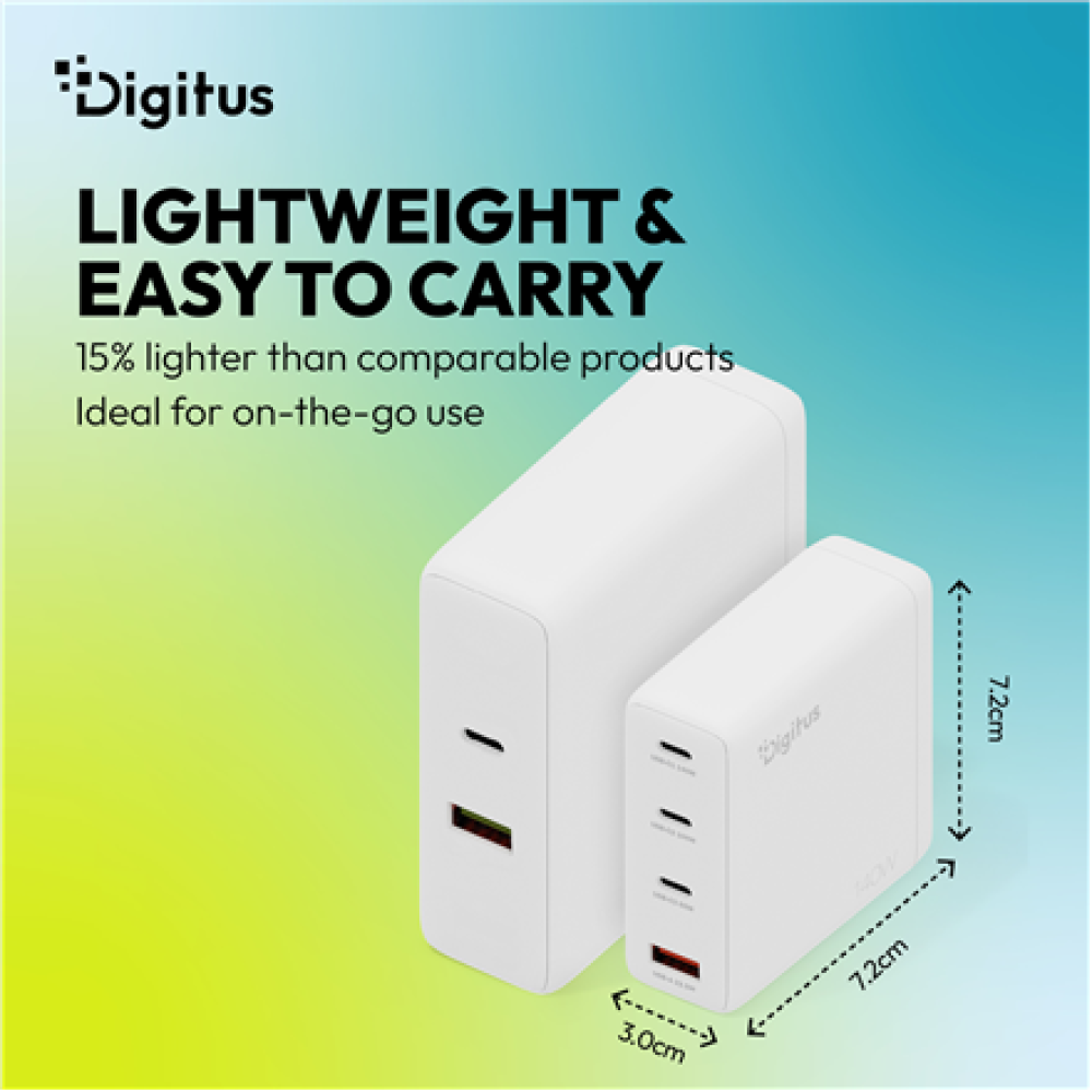 Digitus USB GaN Charger 140W, 3x USB-C, 1x USB-A , DA-10305