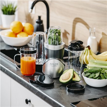 Adler Blender Smoothie Set , AD 4084 , Tabletop , 1200 W , Jar material BPA-Free , Jar capacity 0.3+0.5+0.5+0.7 L , Ice crushing , Stainless Steel