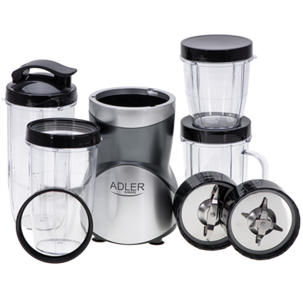 Adler Blender Smoothie Set , AD 4084 , Tabletop , 1200 W , Jar material BPA-Free , Jar capacity 0.3+0.5+0.5+0.7 L , Ice crushing , Stainless Steel