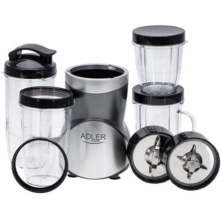 Adler Blender Smoothie Set , AD 4084 , Tabletop , 1200 W , Jar material BPA-Free , Jar capacity 0.3+0.5+0.5+0.7 L , Ice crushing , Stainless Steel