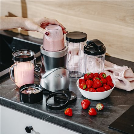 Adler Blender Smoothie Set , AD 4084 , Tabletop , 1200 W , Jar material BPA-Free , Jar capacity 0.3+0.5+0.5+0.7 L , Ice crushing , Stainless Steel